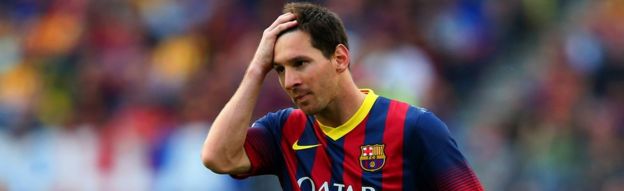 Lionel Messi playing for Barcelona