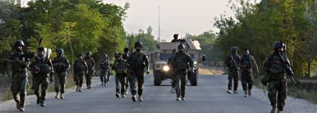 Afghan security services and National Army (ANA) at the Baghlan-Kunduz border (30 Sept 2015)