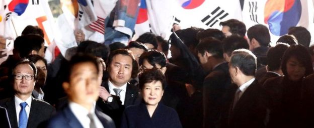 South Korea’s Park leaves presidential palace after impeachment