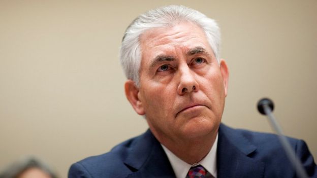 Rex Tillerson testifies about Exxon on Capitol Hill on 20 January 2010