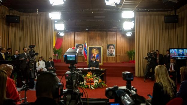 Nicolás Maduro en conferencia de prensa
