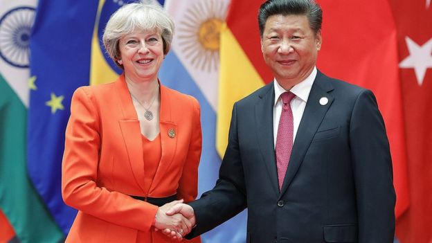 Theresa May meets Xi Jinping