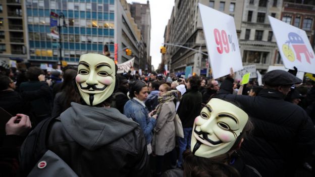 Occupy Wall Street protestors in New York