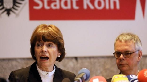 Cologne mayor Henriette Reker , left, and the head of Cologne