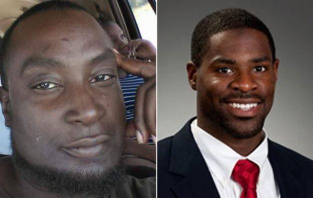 Keith Lamont Scott (L) and Officer Brently Vinson