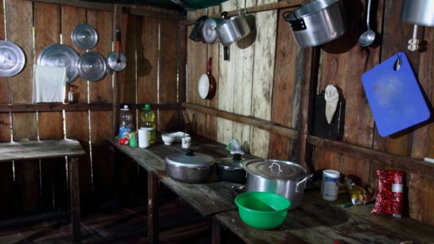 Cocina de campamento de las FARC