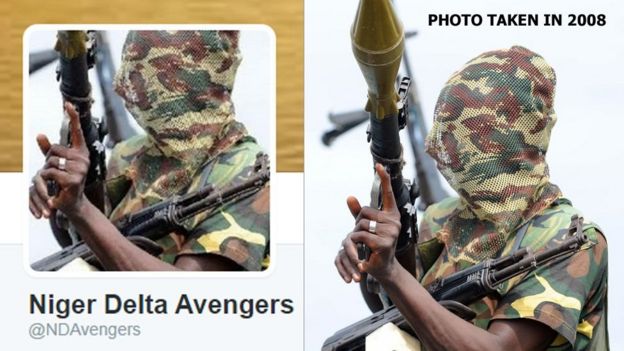 Waasi wa Niger Delta Avengers ambao wameshambulia