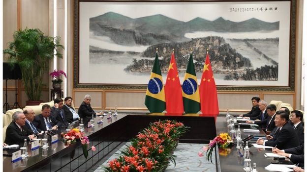 Michel Temer e Xi Jinping