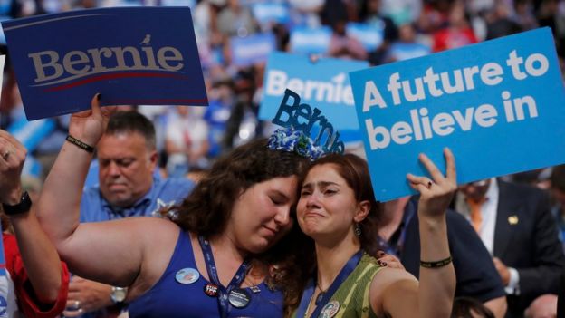 Votantes de Bernie Sanders.