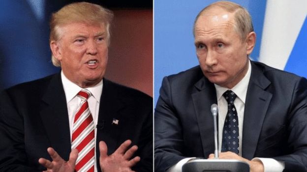 ولادیمیر پوتین، رئیس جمهور روسیه و دونالد ترامپ، رئیس جمهور منتخب آمریکا
