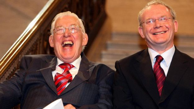 McGuinness developed such a rapport with Ian Paisley, the pair earned the nickname The Chuckle Brothers