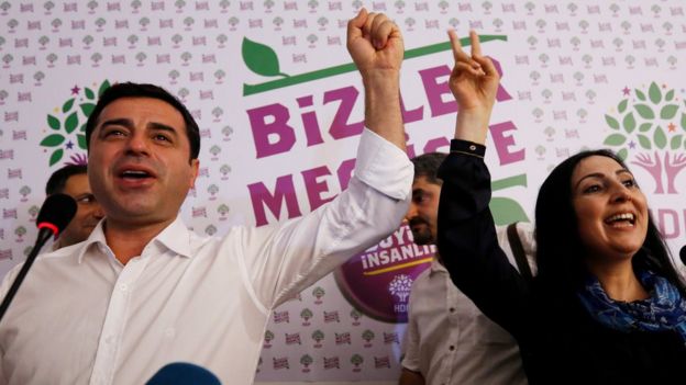 HDP Eş Başkanları Selahattin Demirtaş ve Figen Yüksekdağ