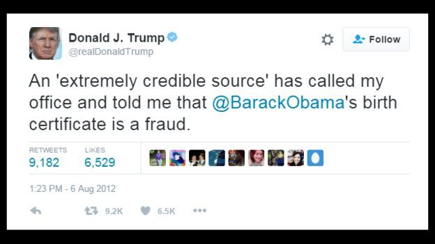 Tuit de Trump en 2012: 