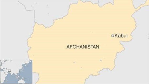 Map of Afghanistan showing Kabul