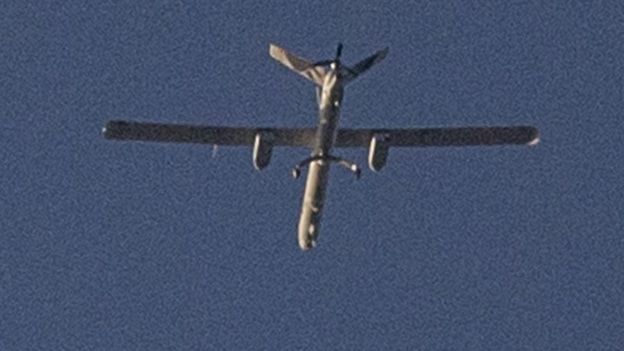 An Israeli drone over the Gaza Strip