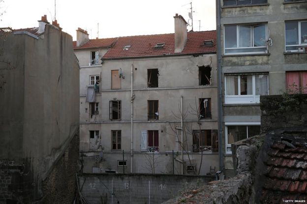 The shattered building in Saint-Denis, 18 November