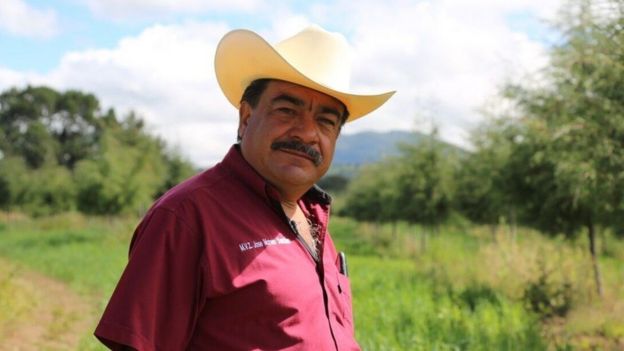 José Moreno Sanchez em sua fazenda