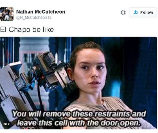 El Chapo be like (screengrab from Star Wars) 