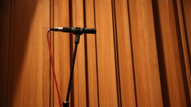 A stage microphone