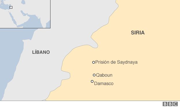 Mapa prisión de Saydnaya