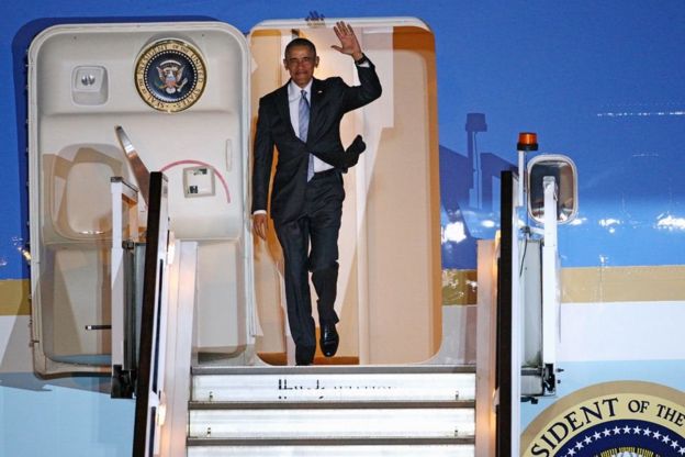 Rais Obama akiwa katika Air Force One