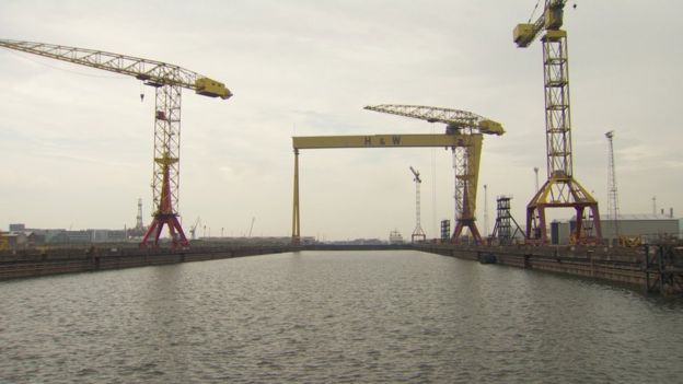 One of Harland and Wolff's giant cranes