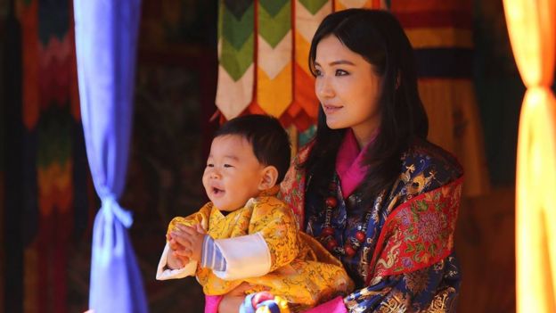 Bhutan's Queen Jetsun Pema with royal baby