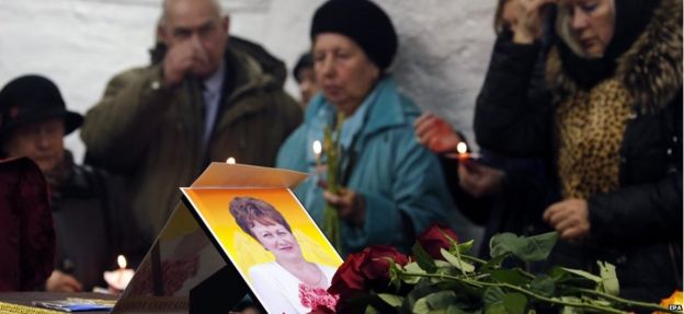Funeral for Nina Lushchenko in Velikiy Novgorod, 5 November 2015