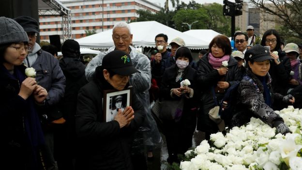 二二八事件受難者家屬表示哀悼