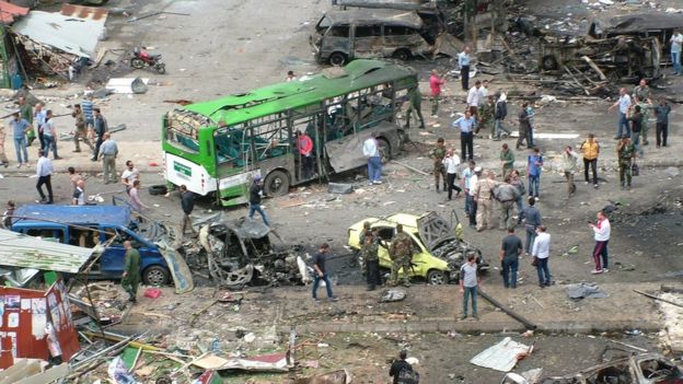 Aftermath of bombing in Tartous, Syria (23 May 2016)