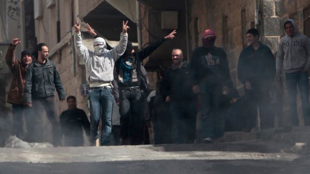 Protestas en la ciudad sureña de Deraa en marzo de 2011