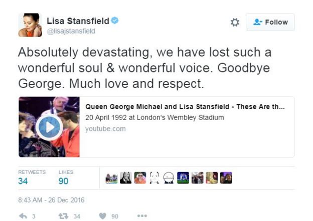 Lisa Stansfield tweets