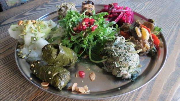 Plate of vegan appetisers