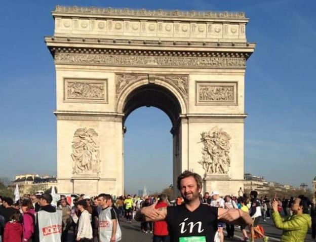 A member of the James Walker 100 team completes the Paris Marathon
