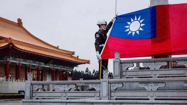 Taiwan's government was set up by the Kuomintang, whose party logo is reflected in Taiwan's flag