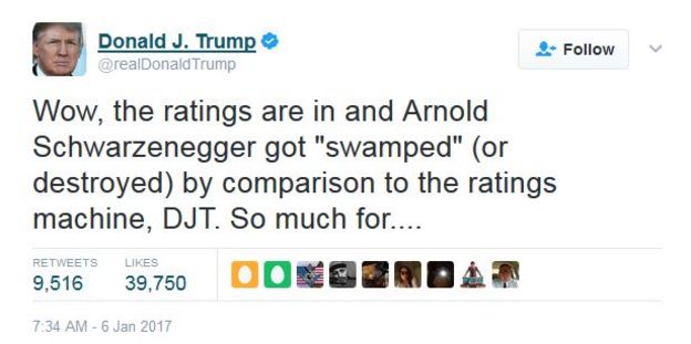 Trump incluso se refirió a la baja audiencia del programa en comparación con los datos de cuando él lo presentaba.