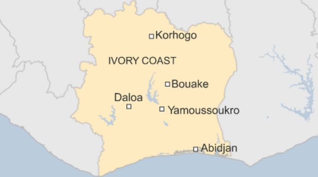 Carte de la Côte d'Ivoire