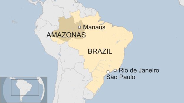 Map of Amazonas in Brazil