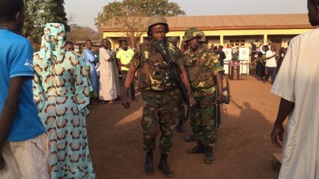 Security was tight in Tamale, northern Ghana, as voting began
