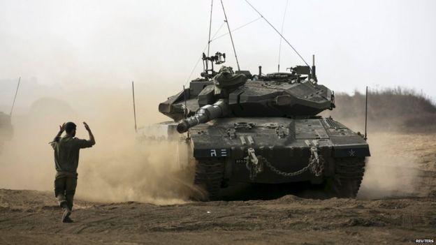 Israeli tank in Golan Heights, 21 August 2015