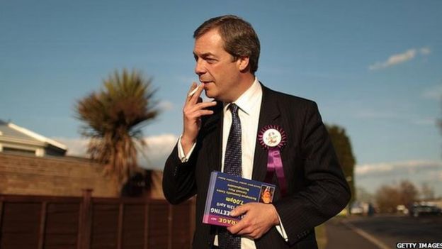 Nigel Farage campaigning ahead of the 2010 general election