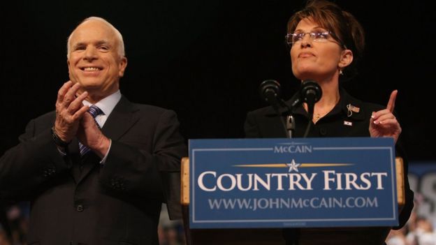 John McCain y Sarah Palin.