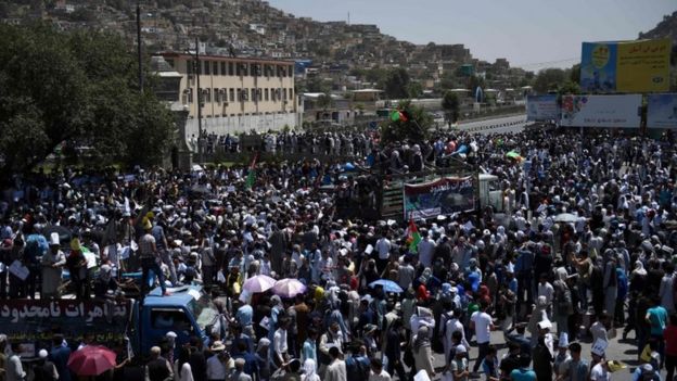 Hazara protesters, Kabul, 23 July