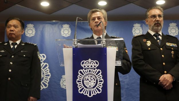 西班牙警方在去年12月所採取的行動得到了中國警方的合作