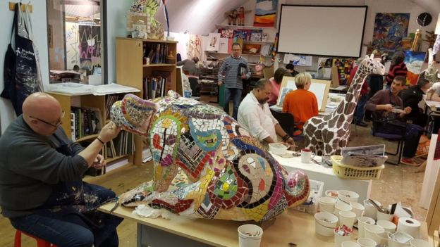 Art studio at Headway East London