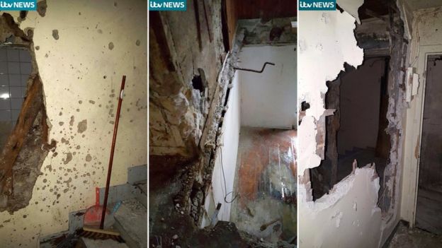 Images of damaged apartment in Saint-Denis