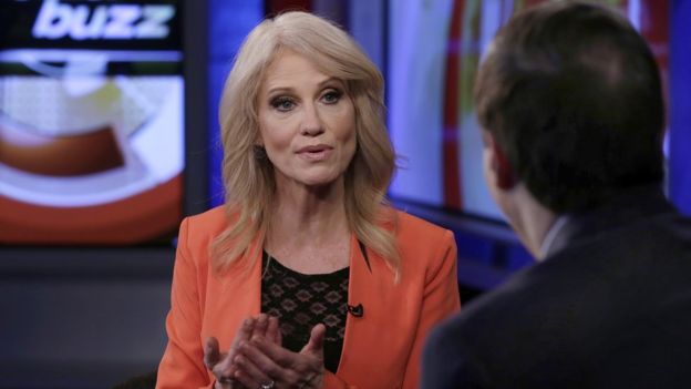 Kellyanne Conway giving a television interview