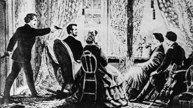 Escena de la muerte de Abraham Lincoln