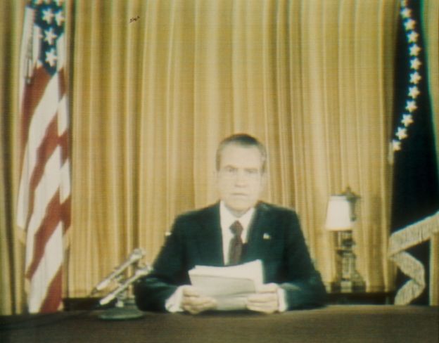 El escándalo del Watergate acabó con la presidencia de Nixon en 1974.