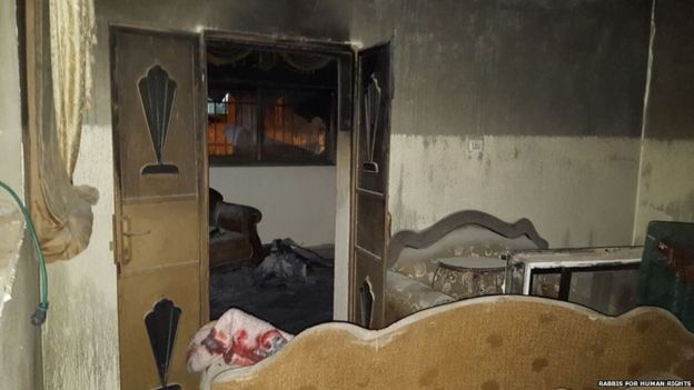 Arson damage to house in West Bank